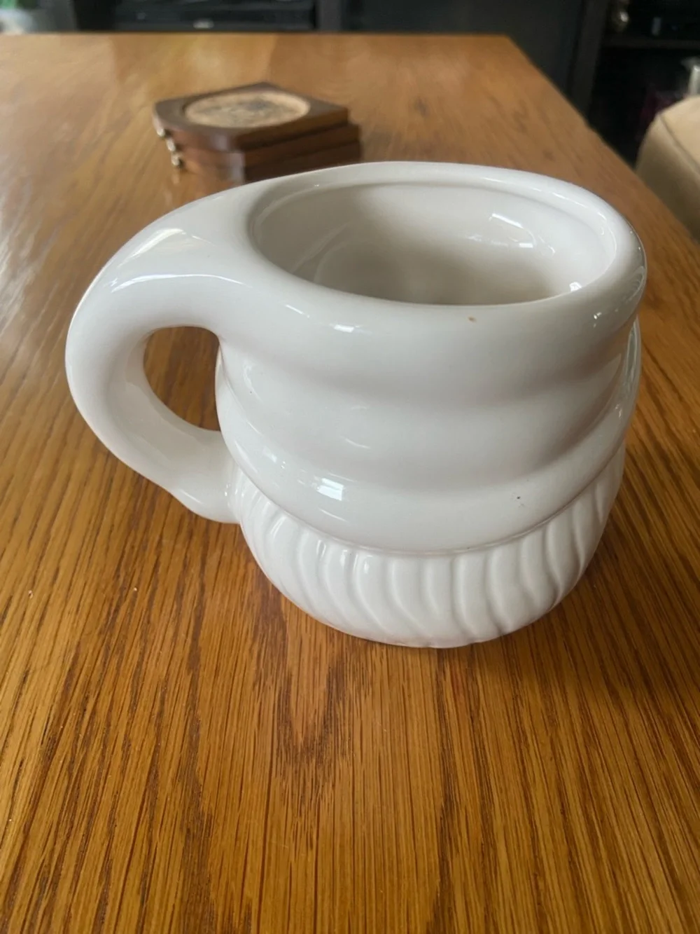 Pottery Barn White Santa Face Mug